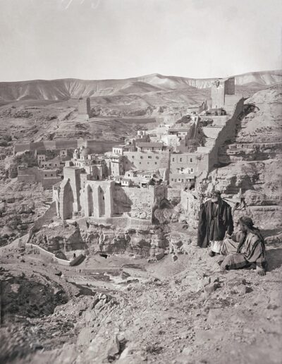 The Christian monastery of Mar (Saint) Saba, a Byzantine ascetic who died in AD 531 [1876–1918]. The monastery is located in the wilderness southeast of Jerusalem. Many Palestinian Muslim shrines honor Hebrew prophets and Christian saints. [55]